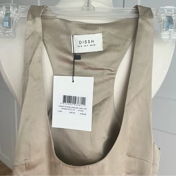 DISSH HARVEY STONE SILK TUNIC TOP size 2 NWT - Picture 6 of 8
